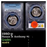 PCGS 1980-p Susan B Anthony Dollar $1 ms64 PCGS