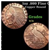 1oz .999 Fine Copper Bullion Round - Incuse Indian