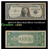 1957A $1 Blue Seal Silver Certificate Grades vf++
