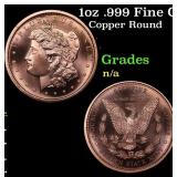 1oz .999 Fine Copper Bullion Round - Morgan Dollar