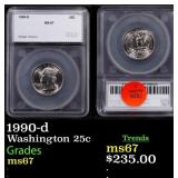 1990-d Washington Quarter 25c ms67 SEGS