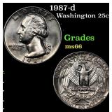 1987-d Washington Quarter 25c Grades GEM+ Unc