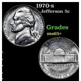 1970-s Jefferson Nickel 5c Grades GEM+ Unc