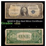 1935D $1 Blue Seal Silver Certificate Grades vf+