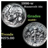 1996-w Roosevelt Dime 10c Grades Gem++ Unc