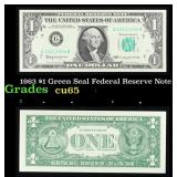 1963 $1 Green Seal Federal Reserve Note Grades Gem