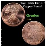 1oz .999 Fine Copper Bullion Round - Walking Liber