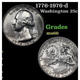 1776-1976-d Washington Quarter 25c Grades GEM+ Unc