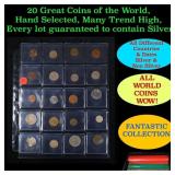 20 Great Coins of the World, hand selected, many t