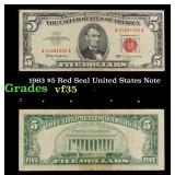 1963 $5 Red Seal United States Note Grades vf++