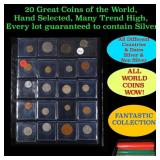 20 Great Coins of the World, hand selected, many t