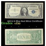 1957A $1 Blue Seal Silver Certificate Grades vf++