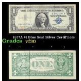 1957A $1 Blue Seal Silver Certificate Grades vf++