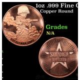 1oz .999 Fine Copper Bullion Round - Greaseman Gar