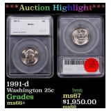 1991-d Washington Quarter 25c ms66+ SEGS