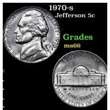 1970-s Jefferson Nickel 5c Grades GEM+ Unc