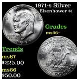 1971-s Silver Eisenhower Dollar $1 Grades GEM++ Un