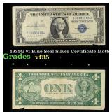 1935G $1 Blue Seal Silver Certificate Grades vf++