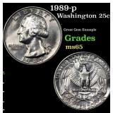 1989-p Washington Quarter 25c Grades GEM Unc