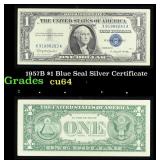 1957B $1 Blue Seal Silver Certificate Grades Choic