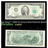 **Star Note** 2003 $1 Green Seal Federal Reserve N