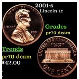 2001-s Proof Lincoln Cent 1c Grades GEM++ Proof De