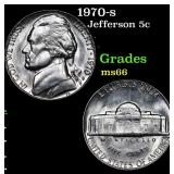 1970-s Jefferson Nickel 5c Grades GEM+ Unc