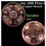 1oz .999 Fine Copper Bullion Round - Year Of The D