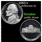 1983-s Proof Jefferson Nickel 5c Grades GEM++ Proo