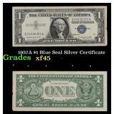 1957A $1 Blue Seal Silver Certificate Grades xf+