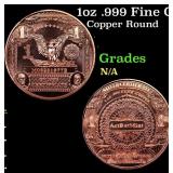 1oz .999 Fine Copper Bullion Round - Dollar Silver