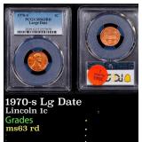 PCGS 1970-s Lg Date Lincoln Cent 1c ms63 rd PCGS