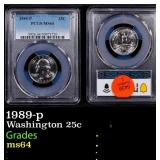 PCGS 1989-p Washington Quarter 25c ms64 PCGS