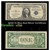 1935C $1 Blue Seal Silver Certificate Grades vf++