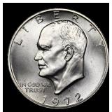 1972-s Silver Eisenhower Dollar $1 Gem++ Unc USCG
