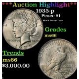 *Highlight* 1935-p Peace Dollar $1 ms66 SEGS (fc)