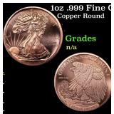 1oz .999 Fine Copper Bullion Round - Walking Liber