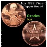 1oz .999 Fine Copper Bullion Round - Greaseman Gar