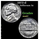 1972-d Jefferson Nickel 5c Grades GEM++ Unc