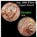 1oz .999 Fine Copper Bullion Round - Eagle and For