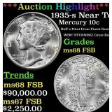 *Highlight* 1935-s Mercury Dime Near Top Pop! 10c
