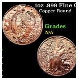 1oz .999 Fine Copper Bullion Round - Eagle and For
