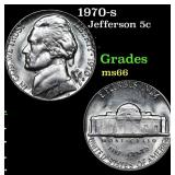 1970-s Jefferson Nickel 5c Grades GEM+ Unc