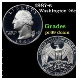 1987-s Proof Washington Quarter 25c Grades GEM++ P