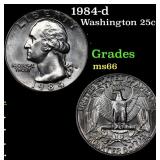 1984-d Washington Quarter 25c Grades GEM+ Unc