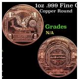 1oz .999 Fine Copper Bullion Round - Dollar Silver