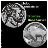 Hobo Buffalo Nickel 5c Grades Hand Carved