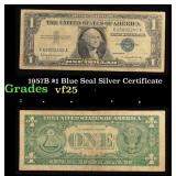 1957B $1 Blue Seal Silver Certificate Grades vf+
