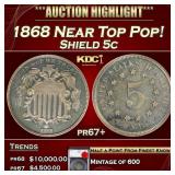 YO 1868 Proof Shield Nickel Near Top Pop! 5c pr67+