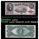 1917 $2 Large Size Legal Tender Note Thomas Jeffer